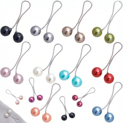 12 Pcs Pearl Hijab Pins Clips, Scarf Brooch Pins for Women