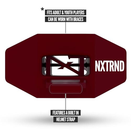 Nxtrnd Two Football Mouth Guard, Football Mouthpiece with Strap, Fits Adult & Youth (Maroon) - color: Maroon