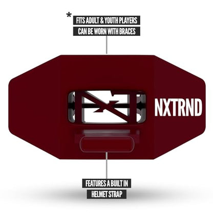 Nxtrnd Two Football Mouth Guard, Football Mouthpiece with Strap, Fits Adult & Youth (Maroon) - color: Maroon