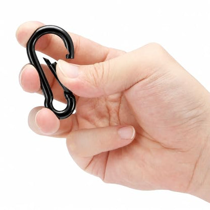 Stainless Steel Spring Snap Hook Carabiner - 304 Stainless Steel Caribeener Clips, Set of 6 - color: Black, size: 2.25 Inch