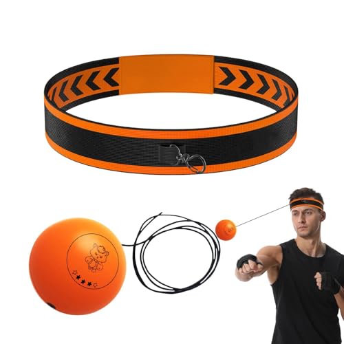 Boxing Reflex Ball Multifunctional Fun Effective Reaction Training | Kids Beginners Punching Headband for Adults Enthusiasts Families Friends Amateurs Lovers Fun Sports Activities - color: Orange ball