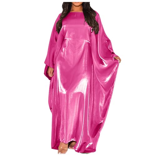Muslim Dress Women One-Piece Prayer Dress Long Robe Long Sleeve Maxi Kaftan Dresses Islamic Clothes Set - color: Red