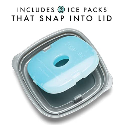 Fit & Fresh Small Plastic Containers With Lids 8 oz, Small Snack Containers With Lids For Adults and Kids, Reusable Leakproof Dressing and Condiment Containers With Two Attachable Ice Packs - size: 1 Cup