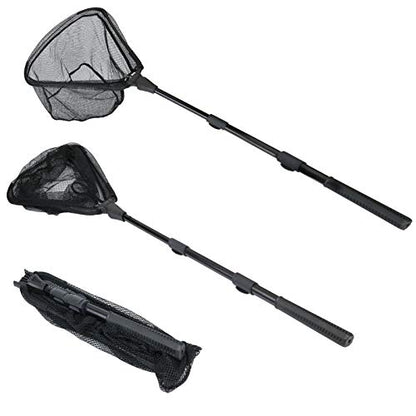 RESTCLOUD Fishing Landing Net with Telescoping Pole Handle, Fishing net Freshwater for Kids Men Women, Extend to 40-63 Inches - style: H: Aircraft-grade Aluminum Handle, 63" Full