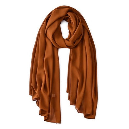 Yeieeo Chiffon Head Wraps for Women - Solid Color Fashion Bubble Chiffon Scarf Hijab - color: Copper