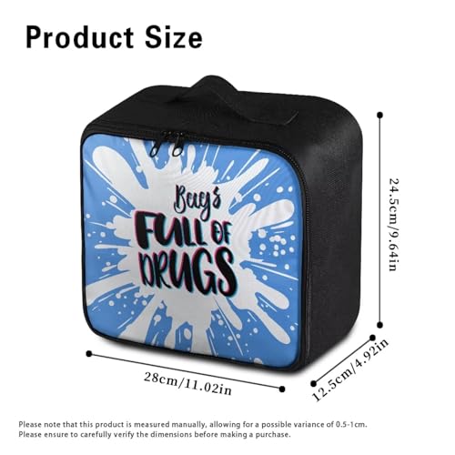 Gomyblomy Blue First Aid Kit Bag Empty Emergency Kit Bags Full of Drugs Print Lightweight Storage Pouch for First Aid Supplies Organizer Travel Medicine Bag with Zippers and Handle - color: Blue-add