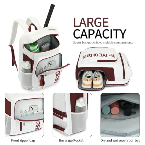 gym duffel bag backpack wrestling bag with shoe compartment 4 kinds of back method waterproof sports walking laptop - color: D-magenta Red