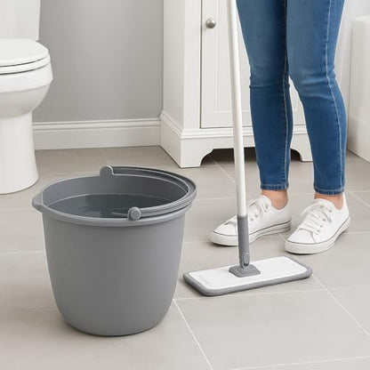 2 Pack 10 Quart Spout Pail – Classic Titanium Gray Plastic Bucket with Pour Spout and Handle for Cleaning, Mopping, Gardening, and Storage Use