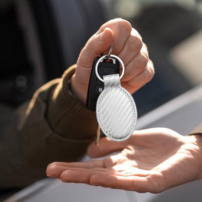 LaserGram Oval Keychain, Allah 1, Personalized Engraving Included (Carbon Fiber Silver) - color: Carbon Fiber Silver