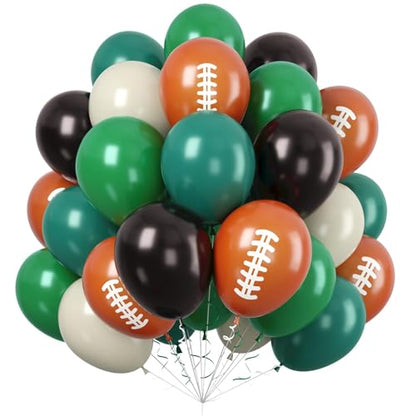 Football Balloons, Green Black Football Printed for Boys Sports Birthday - color: Green Football