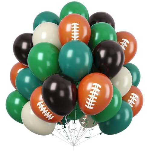Football Balloons, Green Black Football Printed for Boys Sports Birthday - color: Green Football