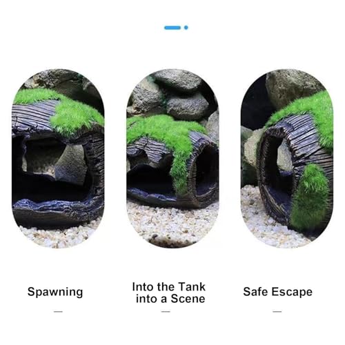 Fish Decorations for Tank Broken Barrel Design Artificial Ornament | Fish Aquarium Decor for Betta Shrimp Turtle Jellyfish Reptile Small Pets Freshwater Saltwater