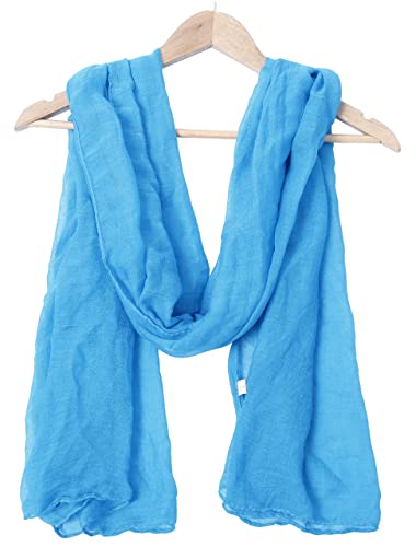 woogwin Women's Scarf Lady Light Soft Fashion Solid Shawl Wraps - color: Blue