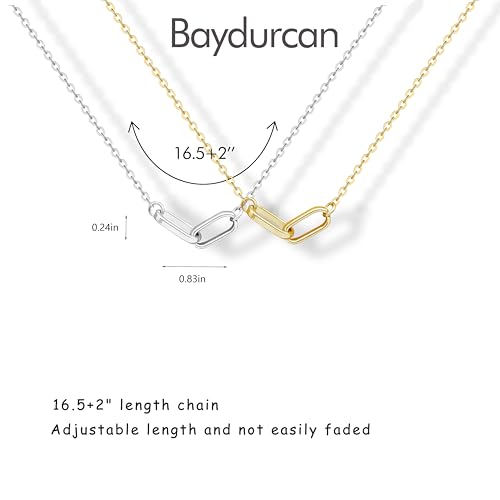 Baydurcan 여성용 실버 목걸이, 악마의 눈 앙크 리본 목걸이, 친구 자매 생일 Just Because 크리스마스 선물 - style: You & Me