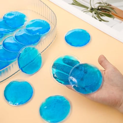 Reusable Ice Packs for Injuries, 20 Pack Round Ice Packs for Face, Gel Ice Pads Small Hot Cold Compress Ice Bag for Eyes After Surgery, Face, Wisdom Teeth, Breast Surgery - size: 2.75 Inch - 20 Pack