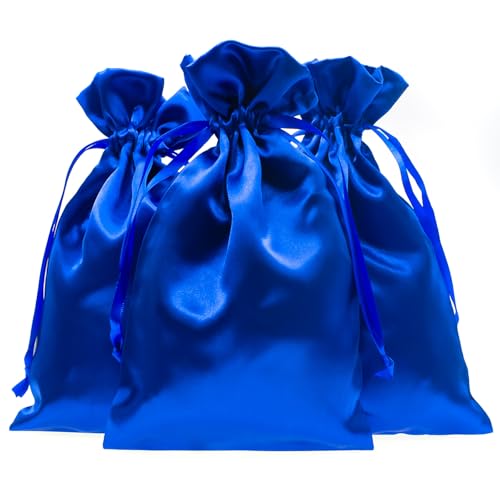 Blue Satin Gift Bags - 6" x 9" Jewelry, Wedding Favor, Baby Shower & Bags - 50 per Pack - color: Blue - 6 x 9 Inch (Pack of 50)