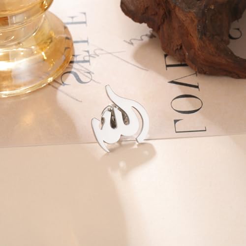Dreamtimes Islamic Allah Ayatul Kursi Stainless Steel Brooch Pin for Men- Elegant Hijab Pin Muslim Women Jewelry Durable Quran Pendant for Prayer Gift for Eid & Ramadan - color: Silver-2