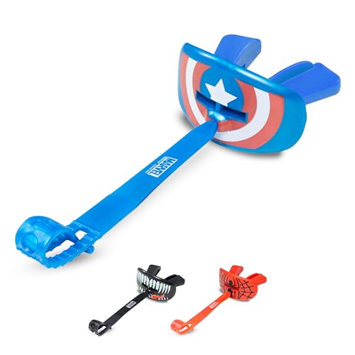 Marvel Captain America FLip Guard, Football Mouth Guard with Detachable Strap, Lip Protector Adult and Youth, Flag Football & Lacrosse (One Size, Blue) - color: Captain America