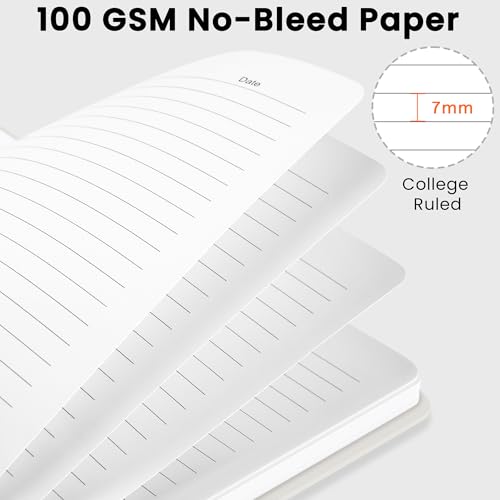 CICPAP Lined Spiral Journal Notebook, A5 College Ruled Notebook for Journaling, Note-Taking, and Daily Planning, Durable Hardcover with an Elegant Design, Warm White - color: F-Warm White