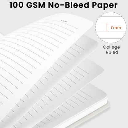 CICPAP Lined Spiral Journal Notebook, A5 College Ruled Notebook for Journaling, Note-Taking, and Daily Planning, Durable Hardcover with an Elegant Design, Warm White - color: F-Warm White