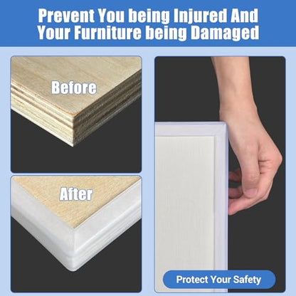 Clear Rubber Edge Trim, Size 3/4"(19mm), Fit 11/16"-13/16"(18-20mm) | Self-Adhesive Transparent Edge Protector for Plywood, Cabniets or Drawers, Flexible Silicone Rubber, U Shaped Edge Guards - size: 3/4"- Length 20'