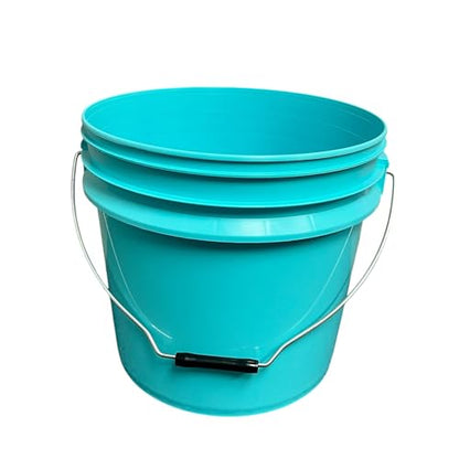 Bucket 4 Gallon Aqua Blue Plastic Bucket with Handle and Lid, 1Pack Food Storage Pail for All Purpose