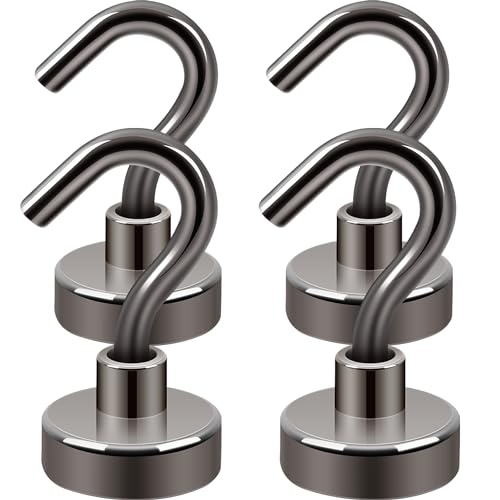 Neosmuk Magnetic Hooks for Cruise Cabins,30lb Heavy Duty,Gunmetal,4 Pack - color: Gunmetal, size: 0.67 inches