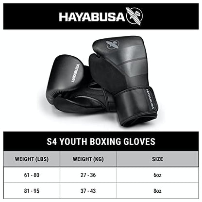 Hayabusa S4 Kids Boxing Gloves for Boys and Girls - color: White, size: 8oz