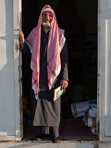 HOMELEX Keffiyeh Arab Head Scarf for Men Sheikh Muslim Turban Saudi Dubai Headwear - color: Red