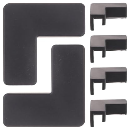 Abaodam Silicone Corner Bumpers and Guards for Fish Tanks and Pet Carriers, Medium Black Flexible Edge Protectors, Collision Safety Cushion for Aquarium and Furniture, 6pcs
