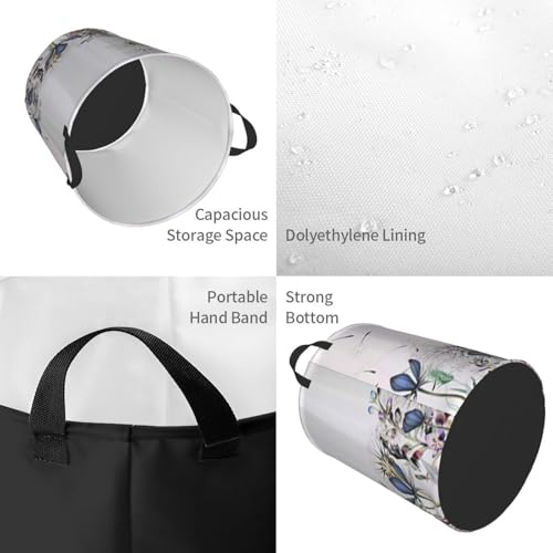 Botanical Dandelions And Lavender Round Waterproof Oxford Cloth Laundry Basket Multi-Purpose Storage Basket Toys Books Clothes Storage Basket - color: Black 1