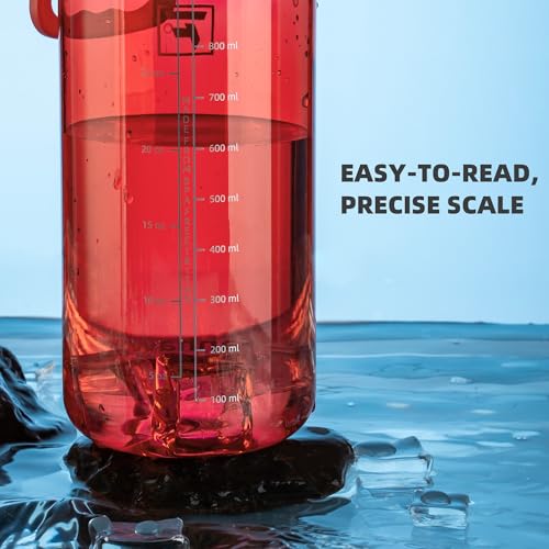 Fanhaw 32 oz Clear BPA-Free Tritan Water Bottle with Fast-Flow Spout Lid, BPA-Free & Leak-Proof Wide-Mouth Reusable Bottle for Gym, School & Office, Back to School Essentials (Red) - color: Red
