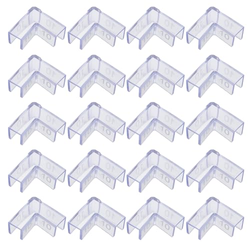 25pcs Fish Tank Glass Edge Protectors, L-Shaped Aquarium Corner Guards for 10mm Glass, Thickened Non-Adhesive Impact-Resistant Corner Covers for Aquarium Safety
