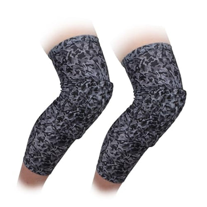 PISIQI Knee Pads Compression Pads Long Leg Sleeve Collision Avoidance Brace Protection Knee Sleeve for Basketball Football Volleyball Cycling (1 Pair) - color: Ni Cai Black, size: X-Large