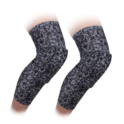 PISIQI Knee Pads Compression Pads Long Leg Sleeve Collision Avoidance Brace Protection Knee Sleeve for Basketball Football Volleyball Cycling (1 Pair) - color: Ni Cai Black, size: XX-Large