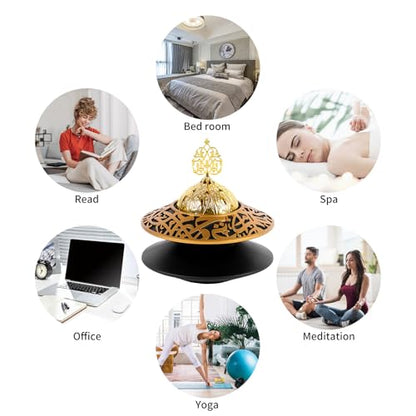 TERSCHELLING Frankincense Resin Incense Burner, Bakhoor Incense Burner, Portable Charcoal Incense Burner - For Office and Home Decor (With Lid)