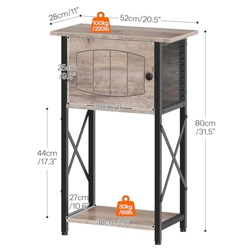 HOOBRO 10 Gallon Aquarium Stand, Fish Tank Stand with Cabinet Storage, Reptile Turtle Tank Stand with Metal Frame, 20.5" L x 11" W , 220 LBS Capacity, Greige BG28FT01 - color: Greige + Black