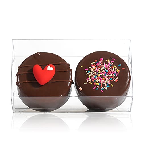 RomanticBaking 37 Pack 4.17" x 2.16" x 1.37" Macaron Boxes for 2 Chocolate Covered Oreo Brownies Truffle Treat Pastry Boxes for Christmas - size: 1 Count (Pack of 37)