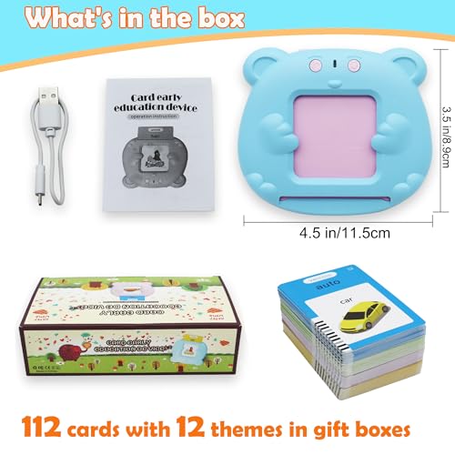 MAYAPHILOS Italian and English Talking Flash Cards, Pocket Speech for Learn Italian, Italian Language Learning Audible Talking Flashcards Toddlers' Sensory Preschool Educational Birthday Gifts - size: 224 Words Italian and English