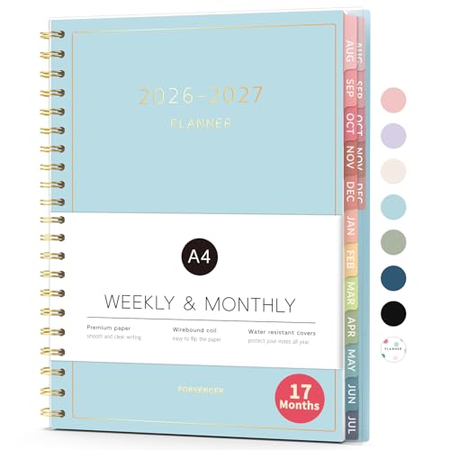 Aug 2026 - Dec 2027 Planner, Forvencer 17 Month Academic Planner 2026-2027, 8.5" x 11", Calendar Planner Weekly and Monthly, Daily Agenda Book, College School Supplies for Student Teacher, A4, Blue - color: Blue, size: 8.5" x 11"