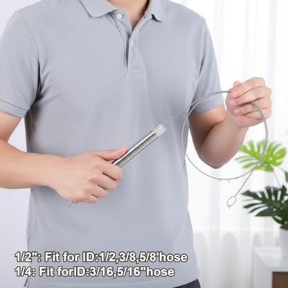 Hecila 40 Inches Long Flexible Tube Cleaning Brush Long Pipes Cleaners Straw Tube Cleaner Brushes for Cleaning Straw with Nylon Bristles for Keg Lines Ice Maker Tubing Juicers Coffee Machines