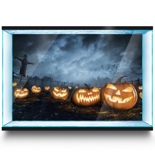 Aquarium Background Stickers - Halloween Pumpkin Night - Fish Tank Reptile Terrarium Decor Poster (100 x 50 cm / (39.3 x 19.6 inches)) - size: 100 x 50 cm / (39.3 x 19.6 inches)