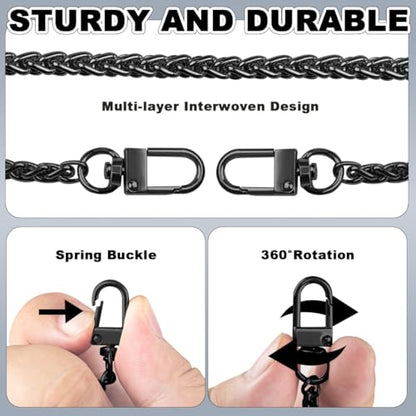 ELANE 4 PCS Purse Chain Straps,47" Purse Straps Purse Chains for Handbags Accessories for Crossbody Bags Purses - color: O-black
