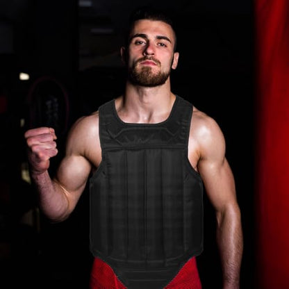 VICASKY Portable Sponge Chest Protector Guard for Men and Women, Black Medium Size Martial Arts Boxing Taekwondo Chest Protective Guard for Sparring and Impact Training