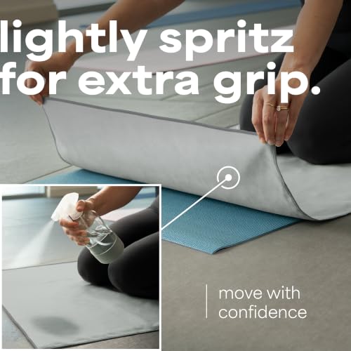 S&T INC. Aura Microfiber Yoga Mat Towel, 2 Pack, 26.5" x 72", Grey | Soft and Absorbent, Quick-Dry for Gym, Pilates, and Hot Yoga, Compact for Gym Bag, Machine Washable - color: Grey 2pk