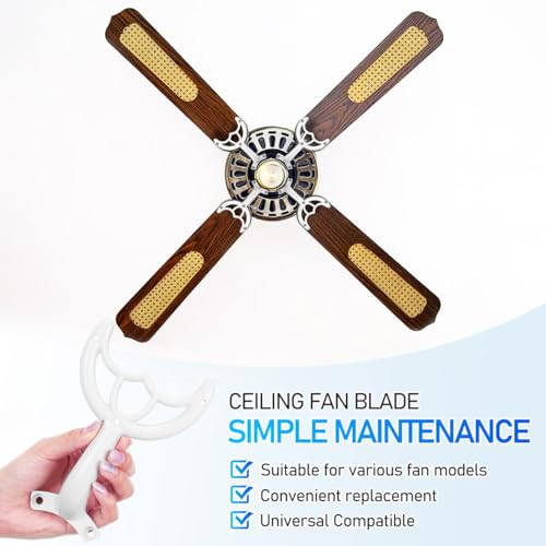 STOBOK Ceiling Fan Blade Arm Replacement Universal White Metal Fan Blade Support Rod Bracket Parts Repair Easy Installation