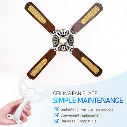 STOBOK Ceiling Fan Blade Arm Replacement Universal White Metal Fan Blade Support Rod Bracket Parts Repair Easy Installation