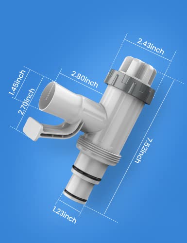 POOLHACKER [ Patented ] Pool Plunger Valve Plus for Above Ground Pool, Pool Pipe Holder with Plunger Valve Pool Parts and Accessories, Shut Off Valve, Replacement for Above Ground Pool Fittings | Shut-Off Valve, Replacement Pool Fittings, Flow Control, Ho