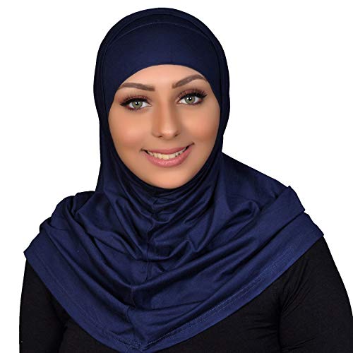 Navy Blue Al Ameera Muslim Hijab Lycra Amira 2 piece Hood & Hijab Tube Underscarf Cap