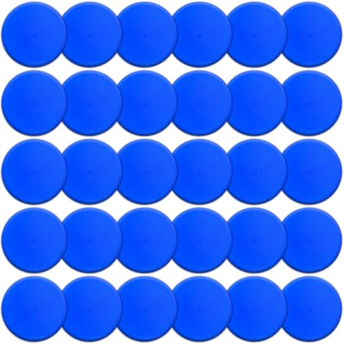 12/24Pcs Poly Spot Markers 4 inch/9 inch Non-Slip Rubber Agility Training Markers Floor Dots Flat Field Cones for Football Basketball Soccer School Exercise Drills Gym Dance Practice 6 Colors - style: 9 inch 30 Pcs Blue (PVC)